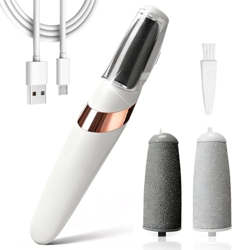 Râpe Électrique Pieds Anti Callosités, Rape Pedicure Rechargeable, un Câble de Chargement USB et un Lumière D'appoint, Adapté à L'élimination Callosités Pieds et aux Soins Quotidiens