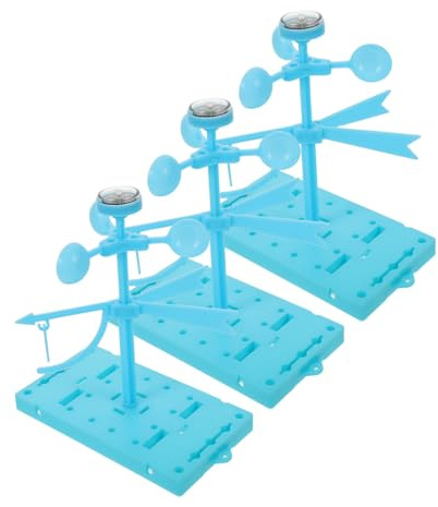 VICASKY 3 Sets DIY Wind Vane and Anemometer Kit Plastic Science Teaching Aids for Classroom Stem Experiments Wind Direction Measuring Instrument for Hands Weather Science Tools