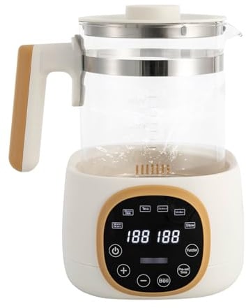 HazLope Flaschenwärmer, Thermostat-Wasserkocher 1,3L, Temperatur 37-95°C, 72h Warmhaltung, Nachtlicht, leise 45 dB, für Milch & Tee