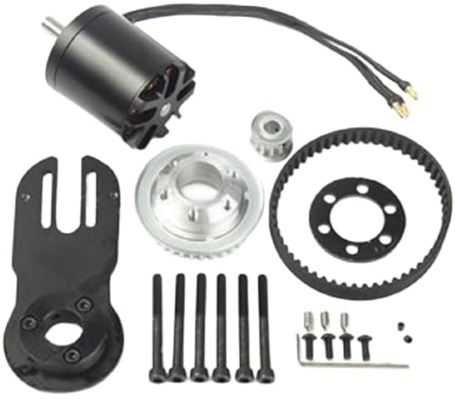 Moliuoly Elektrisches Longboard Skateboard Motorhalterungs-Kit mit 1800 W, 304 Edelstahl Montage, 5M 36-/12-Zahn Synchronräder für HTD 5M 270 mm Riemen