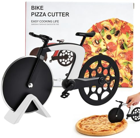 LYITZW 1 Rotella Taglia Pizza, Tagliapizza con Ruote in Stile Bicicletta, Lame Affilate e Durevoli per Taglio Liscio, Design Decorativo per Arredare la Cucina, per Feste Familiari e Cene con Amici