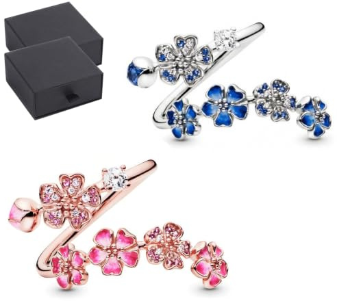 GUUZETU Pfirsichblüten-Ring, verstellbarer, rosévergoldeter rosa Kirschblüten-Blumenring, Blumenkristall- und Edelsteinschmuck, leichter, zierlicher Ring mit offenem Band, Geschenk für Hochzeit