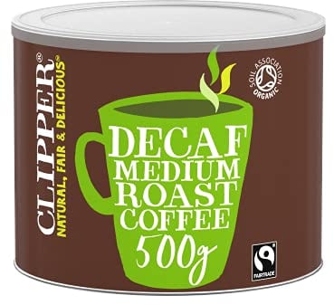 Clipper Decaf Organic Coffee | Decaffeinated Instant Coffee | 500g | Gourmet Sustainable Fairtrade Coffee by Clipper Teas | Ethically Sourced