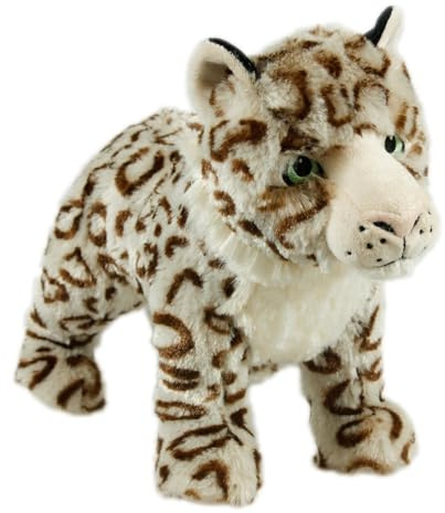 Animal Instincts Snow Mates Sophia Snow Leopard Small | Premium Soft Fabric, Includes Squeak, Ideal for Fetching & Snuggling, Size 22 x 8 x 15 cm