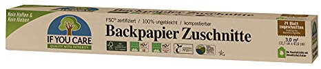 If You Care Backpapier Backblech Zuschnitte - 100% ungebleicht aus FSC Papier, 2er Pack (2 x 24 Stück)