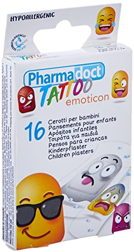Pharmadoct Tattoo-Kinderpflaster, 2 verschiedene Größen — 1 Schachtel mit 16 Pflastern