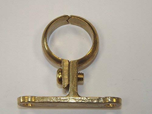 15mm Pipe Bracket, Brass for Wall Etc, Split Tube Clamp, School Board Pipe Clip Pack of 2