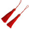 Makhry 20pcs 15.5cm / 6 Pollici Lacci del Segnalibro Filo di Seta Setosa con 2-Pollice Cavo ad Anello e Piccolo Nodo Cinese per la Creazione di Gioielli, Souvenir, Segnalibri (Rosso)