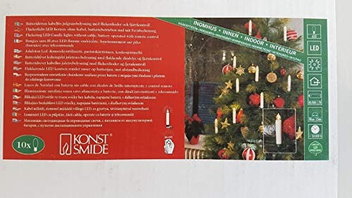 Konstsmide 1900-140 Flackerlicht LED Kerzen Funk mit Fernbedienung 10 er