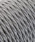 Textilkabel für Lampe, Stoffkabel 3-adrig (3x0,75mm²) - Graue Baumwolle. Made in Italy (5 Meter)