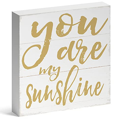 Barnyard Designs Holz-Schild You Are My Sunshine Motivierende Schreibtischdekoration Inspirierende, primitive Dekoration Büro Schreibtisch Dekorationen für Frauen Büro Badezimmer Regal Dekor