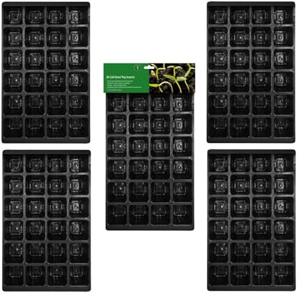 Shop4allsorts 25 x Seed Trays - 24 Multi Cell Inserts - Starter Trays For Seeds, Bedding Plants, Basket Plants, Herbs - Full Size Seed Insert Propagator Tray - Plastic Germination Tray.