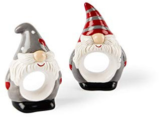 Excelsa Gnomo Christmas Serviettenhalter, Keramik, 6 Stück