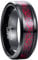 NUNCAD Anillo Hombre Mujer Unisexo con el patrón del dragón Tungsteno Acuerdo Cumpleaños Roja Azul Verde Negro 8mm Talla (15.75)