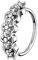 Piercingfaktor Piercing Ring Creole Dünn mit Glitzer Kristall Septum Nasen Lippen Helix Ohr Nasenpiercing Ohrpiercing Tragus Nasenring Klemmring Silber 0,8mm x 8mm