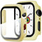 Miimall Custodia Compatibile Con Apple Watch Series 6/SE/Series 5/Series 4 44mm [Completa Protezione] Pellicola Protettiva In Vetro Temperato+PC Bumper Per iWatch Series 6/5/4/SE 44mm Giallo