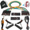 InnoTi Bandes Élastiques Musculation et Fitness - Bandes de Résistance pour la Musculation à Domicile - Kit de Tubes de Résistance en Latex - Poignées et Sangles de Cheville Rembourrées (100 LB)