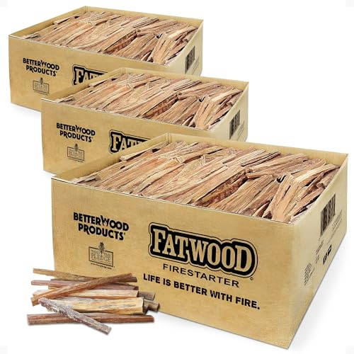 Better Wood Products Fatwood Fire Starter Sticks, 25 Lb per Box, 3-Pack