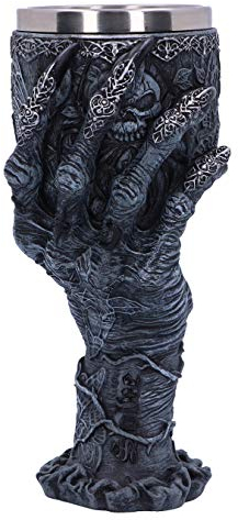 Nemesis Now Baphomet's Grasp Horror Hand Goblet Glass, Polyresin, Black and Silver, 18cm