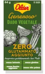 Older® | 6 Dadi per Brodo Gusto Vegetale | Dadi Brodo Vegetale Senza Glutammato | Dado Vegetale | Senza Glutine | Senza Olio di Palma - 64 Gr