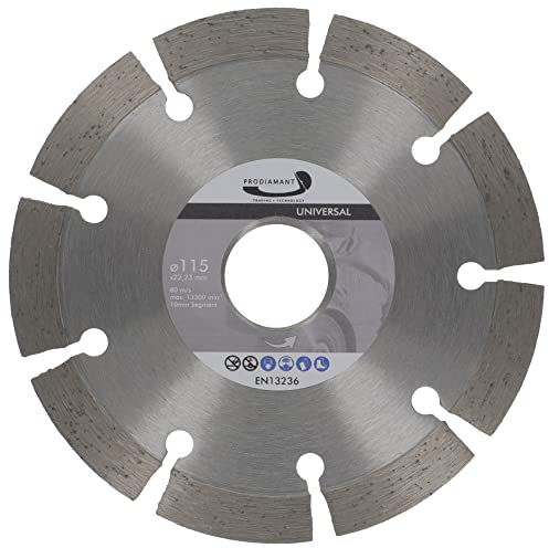PRODIAMANT Diamant Trennscheibe 115 x 22,2 mm 10mm Profi Segment Beton, Stein, Ziegel, universal 115mm