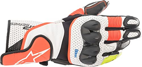 Alpinestars Motorradhandschuhe kurz Motorrad Handschuh SP-2 V3 Sporthandschuh schwarz/weiß/rot S, Unisex, Sportler, Ganzjährig, Leder