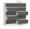 Kommode, 10 Schubladen, viel Stauraum, Kleiderschrank, Flur, Badezimmerschrank, Kommode, Multifunktionsschrank. Abmessungen: 120x121x40cm (Weiß/Grau)