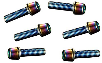 Fahrrad Vorbau Schrauben M5x18mm Schrauben,Asudaro 6Stück Fahrrad Headset Vorbau Schrauben CNC-Fahrradschrauben Unterlegscheibenschrauben für Fahrradvorbau für Mountain Road MTB BMX,Farbe