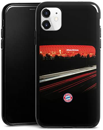 Silikon Hülle kompatibel mit Apple iPhone 11 Case schwarz Handyhülle FC Bayern München FCB Stadion