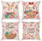 FOLOU 4er Set Ostern Kissenbezug 45x45cm, Rosa Pfirsichhaut Samt Frühling Kissenhülle, Ostern Hase Dekorativ Kissenbezüge für Wohnzimmer Sofa Büro Auto Dekor