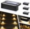 Solpex 8 lampade solari per esterni, luce bianca calda, luci solari impermeabili, illuminazione a LED per scale esterne, gradini, recinzioni, giardino, cortile, terrazza, decorazione (nero)