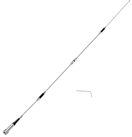 Bingfu Mobile Ham Radio High Gain Antenna Dual Band VHF UHF 144 430MHz Anti-Rust 62inch Antennae PL259 Male for Vehicle Car Truck Amateur Two Way Radio