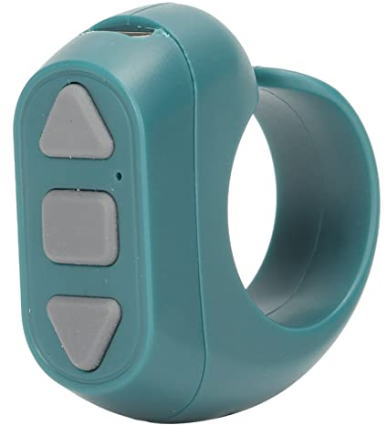 Bluetooth Remote Control Kindle App Page Turner, TikTok Remote Scrolling Ring Controller for Cell Phone Camera Remote Shutter Selfie Video Catch Up Novel Button Clicker, Blue