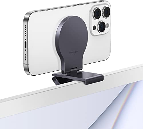 Stouchi Continuity Camera Mount for Desktop Monitor, iMac Compatible iPhone Webcam Mount with Mag-Safe, iPhone Camera Mount, Adjustable Mag-safe Monitor Mount for Mac Desktops and Displays