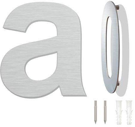 Brushed Modern House Number -152mm Height, Made of solid 304 Stainless Steel, Floating Appearance and Easy to install (Letter a)
