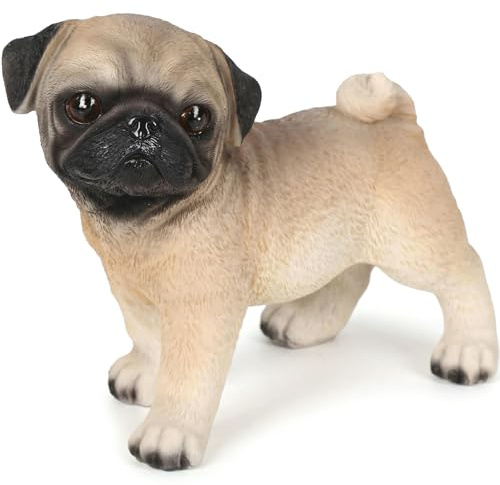 ZKSYLSM Mops Welpe Harz Statue Tischplatte Ornament Hund Sammlerstück Harz Figur Ideal für Hundeliebhaber Heimdekoration