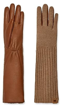 UGG Smart Leather Gloves with Conductive Palm Chestnut MD, Kastanie, Medium