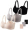 Dresime Soutien-Gorge d'allaitement, 3 PCS sans Couture Soutien Gorge Maternité avec Extra Extenseurs Soutien-Gorge de Grossesse sans Couture Ultra-Confortable pour Les Femmes