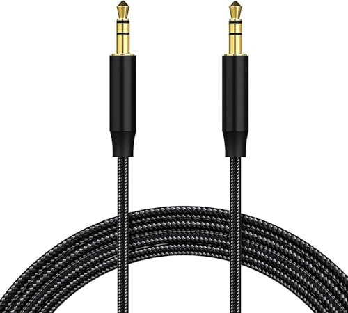Aux cable 3.5mm Male Stereo Jack To Jack Audio Cable, Nylon Braided Aux Aux Stereo Cable Lead for Car, Headphone Mini Jack Male to Male Auxiliary TRS Lead Compatible with i-Phone, Sam-suing