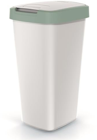 Mülleimer Müllbehälter Abfalleimer Biomülleimer Aschgrau mit Deckel Abfallsammler Mülltonne Papierkorb Schwingeimer (Grün, 25L)