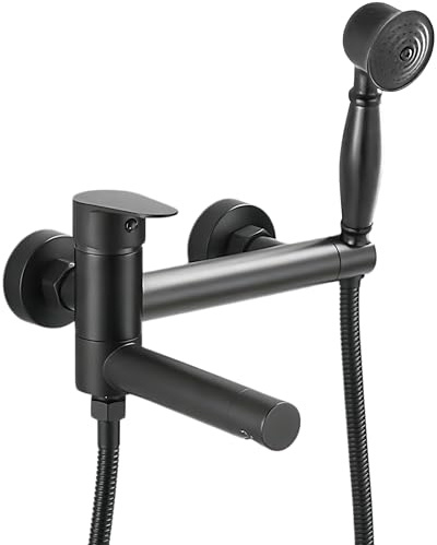KOPYFANTAP Grifo Bañera Negro con Ducha