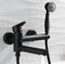 KOPYFANTAP Robinet de Baignoire avec Douchette Noir, Mitigeur Bain/Douche à Levier Unique avec Support de Douche, Robinet de Baignoire Mural Laiton Noir Pivotant 90°