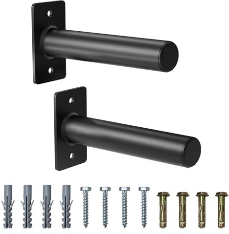 Wall Mounted Weight Plate Holder, Weight Rack Storage for 2 Olympic Weight Plate, Max Weight Capacity 330 lb, Best with Black Powder Coated for Garage Home Gym Strength Training (2 pcs)