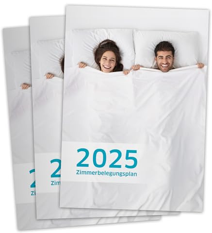 Zimmerbelegungsplan 2025 2026, Zimmerbelegungskalender, Reservierungskalender für Hotels, Pensionen und Ferienhäuser, Ferienvermietungen, Feiertage und Ferien, A4 210x297mm (2025, 3)