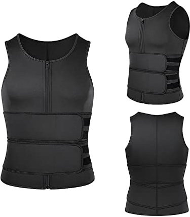 WEITING Bauchweggürtel for Herren, Verstellbarer Gürtel, Neopren-Sauna-Trainingsgürtel, Taillentrimmergürtel for Abnehmen for Gewichtsverlust Saunaanzug (Color : Noir, Size : XXL)