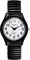 JewelryWe Uhren Herren Elastisch Edelstahl: Analog Quarz Armbanduhr Schwarz Stretch-Armband Herrenuhr Weiß Runde Zifferblatt mit großen schwarzen Arabischen Zahlen Männer Geschäfts Lässige Uhr