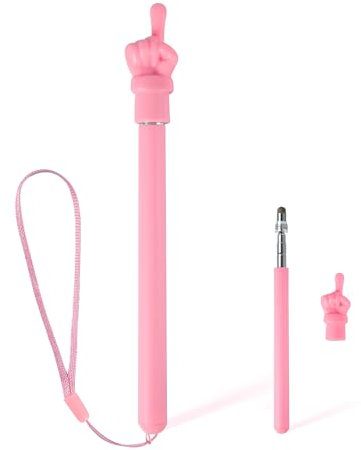Lápiz Óptico para Pantalla Táctil para Niños, con Correas 3 en 1 Lápiz Capacitivo Puntero Telescópico Lápiz Capacitivo para Pantalla Táctil para iPad iPhone Tableta Kindle (Rosa)
