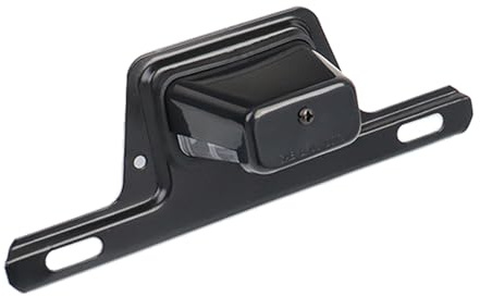 LED License Plate Light with License Plate Holder Bracket Mount Steel Metal Trailer License Plate Bracket ABS Housing PC Lens for Boat Trailer Truck 12V DC Tag Light with Bracket (Black)