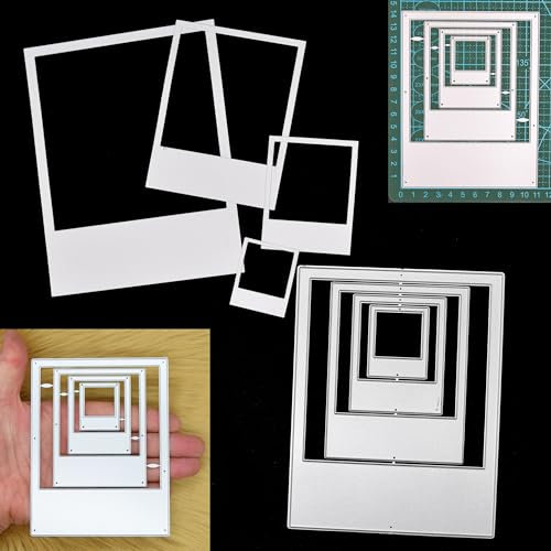 Nest of 4 Instant Camera Photo Frame Metal Cutting Dies, Card Making, Scrapbooking, Photo Albums, Stencils, Paper Crafts, H0