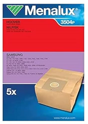 FIGEVIDA Menalux 900166423 3504p Sacco in Carta per Hoover 2000x-300x-4000x-lg V2710de, Samsung 900e-1000e-cleanforce-digimax -imetec 8283 Ecoallergy